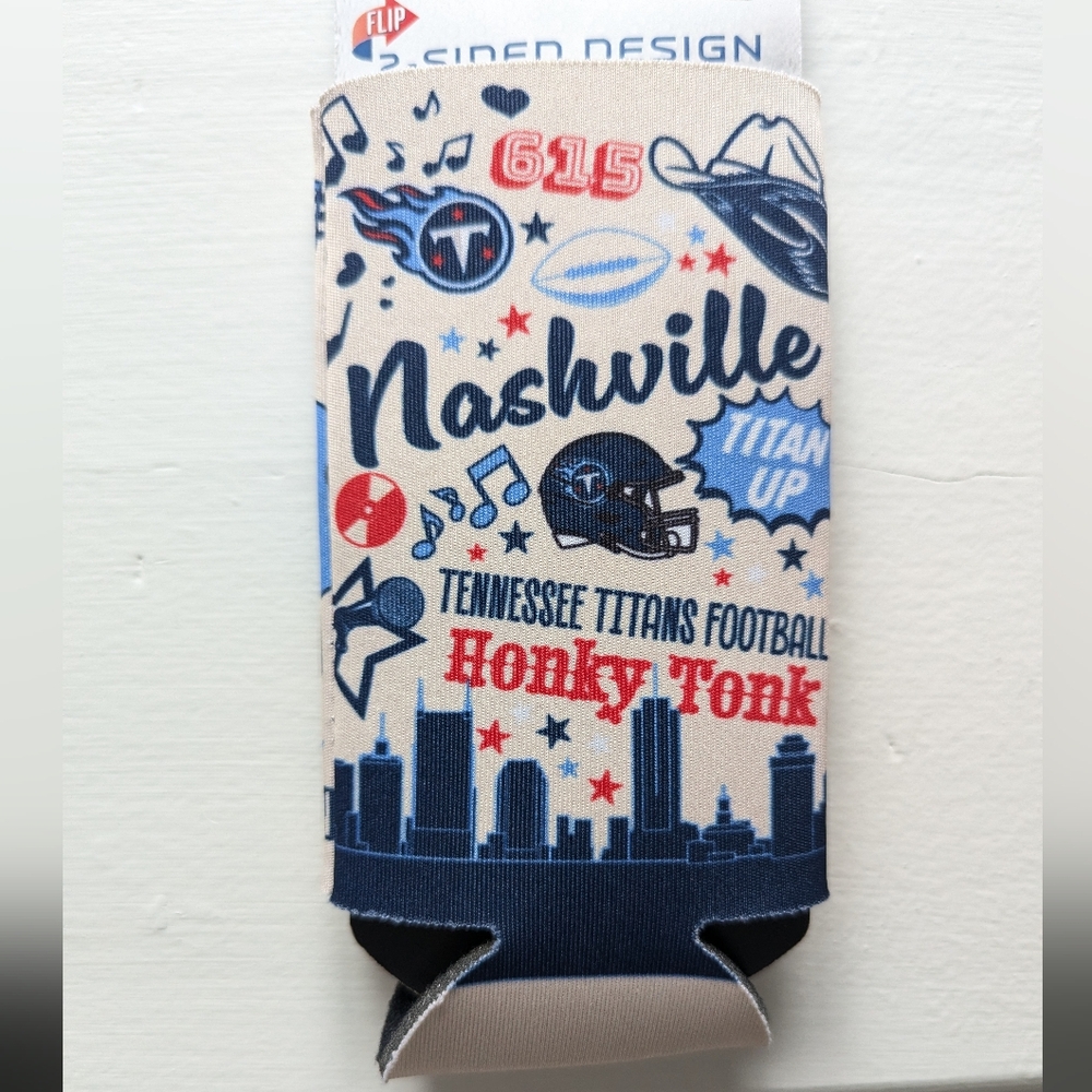 Nashville Tennessee Titans Football Slim Can Cooler Coozie